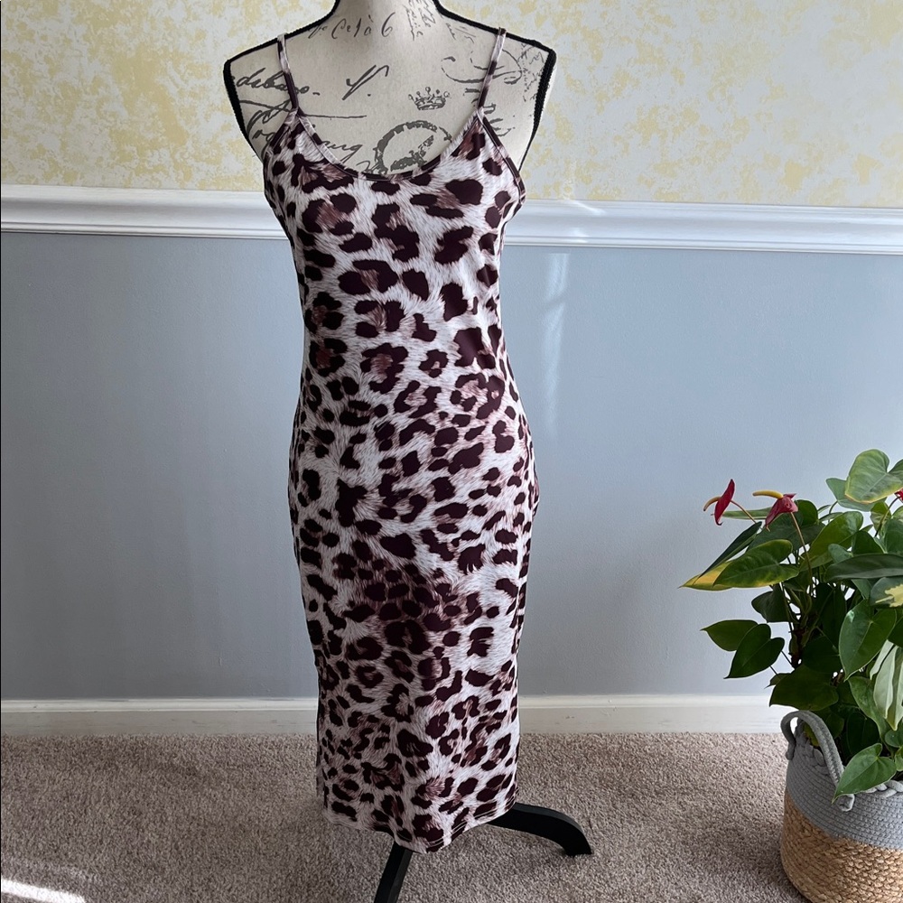 Leopard Print Slip Dress